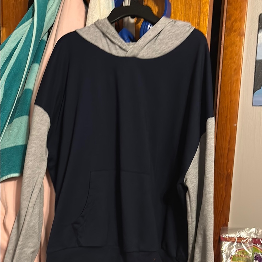 Blue and Gray Casual Sweater with Relaxed Fit